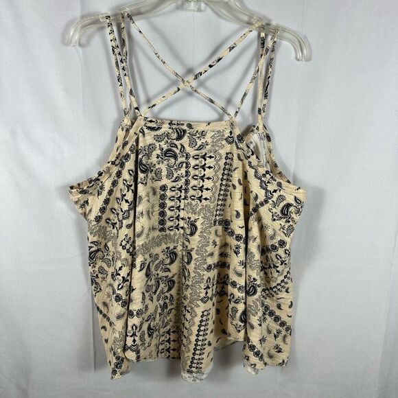 Free People FP Hey Girl Cross Back Handkerchief Flowy Tank Top Tea Combo XS NWT - Picture 3 of 8